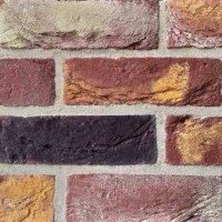 Фасадна плитка Loft Brick Бостон 10 Темно-червоний з бежево-жовтими нотами 210x65 мм м2