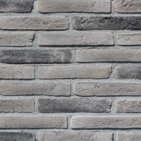 Фасадна плитка Loft Brick Лонг Форд 10 Сірий з чорними вставками 295x50 мм м2